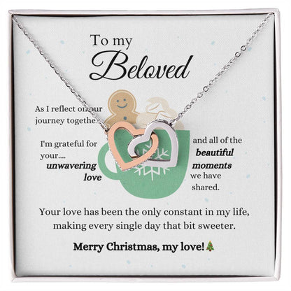 To my beloved, all the beautiful moments - Union of Hearts Necklace - Two Tone Rose Gold Finish