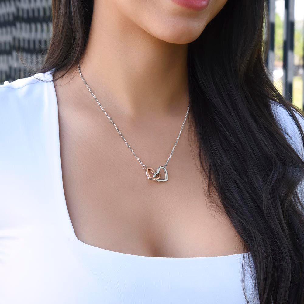 To my beloved, all the beautiful moments - Union of Hearts Necklace - Two Tone Rose Gold Finish