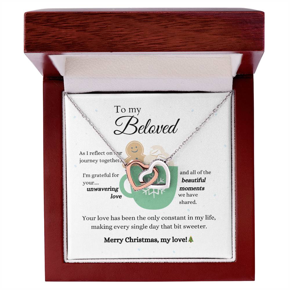 To my beloved, all the beautiful moments - Union of Hearts Necklace - Two Tone Rose Gold Finish
