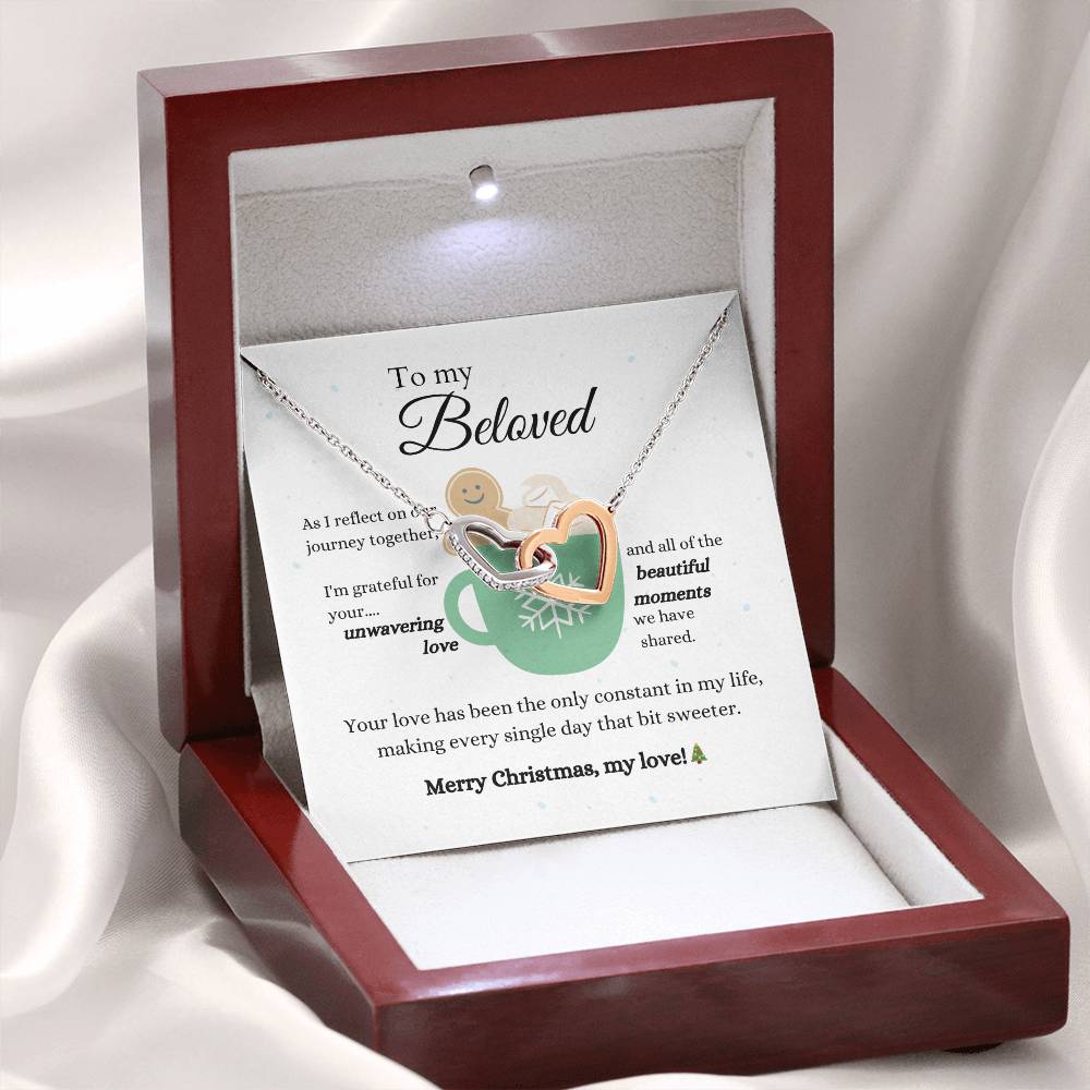 To my beloved, all the beautiful moments - Union of Hearts Necklace - Two Tone Rose Gold Finish